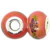 Polymer Clay Beads European, with brass core, Rondelle, 14.5x9.5mm, Hole:Approx 4-4.5mm, Sold by PC