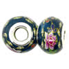 Polymer Clay Beads European, with brass core, Rondelle, 14.5x9.5mm, Hole:Approx 4-4.5mm, Sold by PC