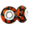 Polymer Clay Beads European, with brass core, Rondelle, 14.5x9.5mm, Hole:Approx 4-4.5mm, Sold by PC