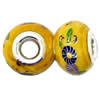 Polymer Clay Beads European, with brass core, Rondelle, 14.5x9.5mm, Hole:Approx 4-4.5mm, Sold by PC