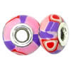 Polymer Clay Beads European, with brass core, Rondelle, 14.5x9.5mm, Hole:Approx 4-4.5mm, Sold by PC