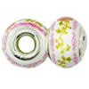 Polymer Clay Beads European, with brass core, Rondelle, 14.5x9.5mm, Hole:Approx 4-4.5mm, Sold by PC