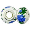 Polymer Clay Beads European, with brass core, Rondelle, 14.5x9.5mm, Hole:Approx 4-4.5mm, Sold by PC