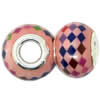 Polymer Clay Beads European, with brass core, Rondelle, 14.5x9.5mm, Hole:Approx 4-4.5mm, Sold by PC