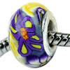 Polymer Clay Beads European, with brass core, Rondelle, 14x8mm, Hole:Approx 5mm, Sold by PC