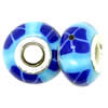 Polymer Clay Beads European, with brass core, Rondelle, 15x10mm, Hole:Approx 4-4.5mm, Sold by PC