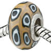 Polymer Clay Beads European, with brass core, Rondelle, 15x9mm, Hole:Approx 4-4.5mm, Sold by PC