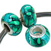 Polymer Clay Beads European, with brass core, Rondelle, 14x8mm, Hole:Approx 6mm, Sold by PC