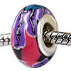 Polymer Clay Beads European, with brass core, Rondelle, 14x8mm, Hole:Approx 6mm, Sold by PC