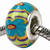 Polymer Clay Beads European, with brass core, Rondelle, 14x8mm, Hole:Approx 6mm, Sold by PC