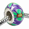 Polymer Clay Beads European, with brass core, Rondelle, 14x8mm, Hole:Approx 6mm, Sold by PC