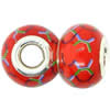 Polymer Clay Beads European, with brass core, Rondelle, 15x10mm, Hole:Approx 4-4.5mm, Sold by PC