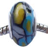 Fimo(Polymer Clay) Beads European, with brass core, Rondelle, 9x15mm, Sold by PC
