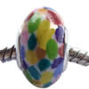 Fimo(Polymer Clay) Beads European, with 925 sterling silver core, Rondelle, 10x15mm, Sold by PC