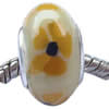 Fimo(Polymer Clay) Beads European, with 925 sterling silver core, Rondelle, 9x15mm, Sold by PC