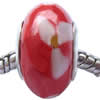 Fimo(Polymer Clay) Beads European, with 925 sterling silver core, Rondelle, 9x15mm, Sold by PC