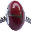 Fimo(Polymer Clay) Beads European, with 925 sterling silver core, Rondelle, 9x16mm, Sold by PC