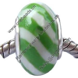 Fimo(Polymer Clay) Beads European, with 925 sterling silver core, Rondelle, 10x15mm, Sold by PC