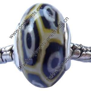 Fimo(Polymer Clay) Beads European, with 925 sterling silver core, Rondelle, 10x15mm, Sold by PC