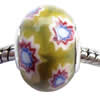 Fimo(Polymer Clay) Beads European, with brass core, Rondelle, 11x15mm , Sold by PC