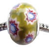 Fimo(Polymer Clay) Beads European, with 925 sterling silver core, Rondelle, 11x15mm, Sold by PC