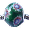 Fimo(Polymer Clay) Beads European, with 925 sterling silver core, Rondelle, 11x14mm, Sold by PC