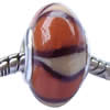 Fimo(Polymer Clay) Beads European, with 925 sterling silver core, Rondelle, 9x16mm, Sold by PC