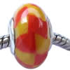 Fimo(Polymer Clay) Beads European, with 925 sterling silver core, Rondelle, 10x15mm, Sold by PC