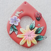 Pottery Clay Pendants/Earring charm, 38x50mm, Sold by PC