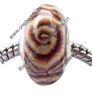 Fimo(Polymer Clay) Beads European, with 925 sterling silver core, Rondelle, 9x16mm, Sold by PC