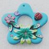 Pottery Clay Pendants/Earring charm, Flower 44mm, Sold by PC