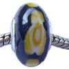 Fimo(Polymer Clay) Beads European, with brass core, Rondelle, 10x15mm, Sold by PC