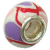 Fimo(Polymer Clay) Beads European, with 925 silver core, Rondelle, 15x9mm, Hole:Approx 4.5mm, Sold by PC