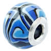 Fimo(Polymer Clay) Beads European, with 925 silver core, Rondelle, 14x12mm, Hole:Approx 4.5mm, Sold by PC