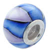 Fimo(Polymer Clay) Beads European, with 925 silver core, Rondelle, 15x10mm, Hole:Approx 5mm, Sold by PC