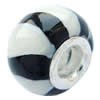 Fimo(Polymer Clay) Beads European, with 925 silver core, Rondelle, 15x10mm, Hole:Approx 5mm, Sold by PC