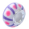 Fimo(Polymer Clay) Beads European, with 925 silver core, Rondelle, 15x9mm, Hole:Approx 5mm, Sold by PC