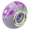 Fimo(Polymer Clay) Beads European, with 925 silver core, Rondelle, 15x9mm, Hole:Approx 4.5mm, Sold by PC