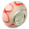 Fimo(Polymer Clay) Beads European, with 925 silver core, Rondelle, 15x9mm, Hole:Approx 4.5mm, Sold by PC