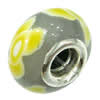 Fimo(Polymer Clay) Beads European, with 925 silver core, Rondelle, 15x9mm, Hole:Approx 4.5mm, Sold by PC