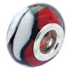 Fimo(Polymer Clay) Beads European, with 925 silver core, Rondelle, 15x9mm, Hole:Approx 5mm, Sold by PC