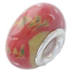 Fimo(Polymer Clay) Beads European, with 925 silver core, Rondelle, 15x9mm, Hole:Approx 5mm, Sold by PC