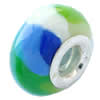 Fimo(Polymer Clay) Beads European, with 925 silver core, Rondelle, 15x9mm, Hole:Approx 5mm, Sold by PC