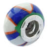 Fimo(Polymer Clay) Beads European, with 925 silver core, Rondelle, 15x9mm, Hole:Approx 5mm, Sold by PC