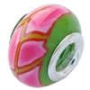 Fimo(Polymer Clay) Beads European, with 925 silver core, Rondelle, 15x9mm, Hole:Approx 5mm, Sold by PC