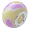 Fimo(Polymer Clay) Beads European, with 925 silver core, Rondelle, 15x10mm, Hole:Approx 5mm, Sold by PC