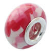 Fimo(Polymer Clay) Beads European, with 925 silver core, Rondelle, 15x9mm, Hole:Approx 5mm, Sold by PC