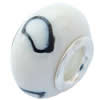 Fimo(Polymer Clay) Beads European, with 925 silver core, Rondelle, 15x9mm, Hole:Approx 5mm, Sold by PC