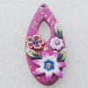 Pottery Clay Pendants/Earring charm, Teardroop 24x55mm, Sold by PC