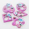 Pottery Clay Pendants/Earring charm, Mix Style, 24x55mm-46x43mm, Sold by Group